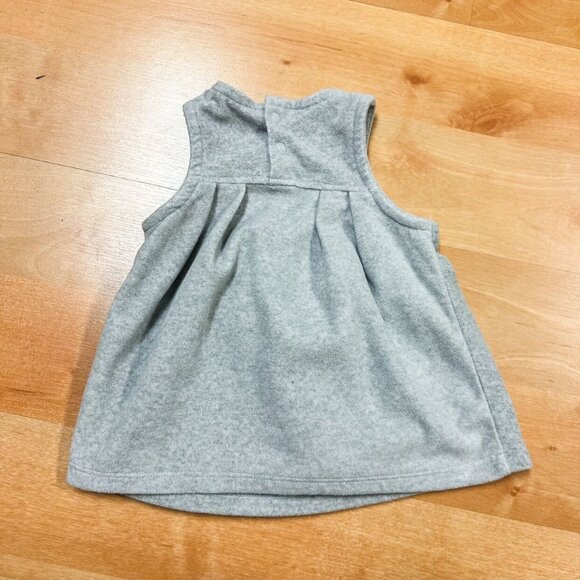 Carters Baby Girl Gray Sleeveless Fleece Owl Graphic Pocket Dress Size 3M - Picture 4 of 6